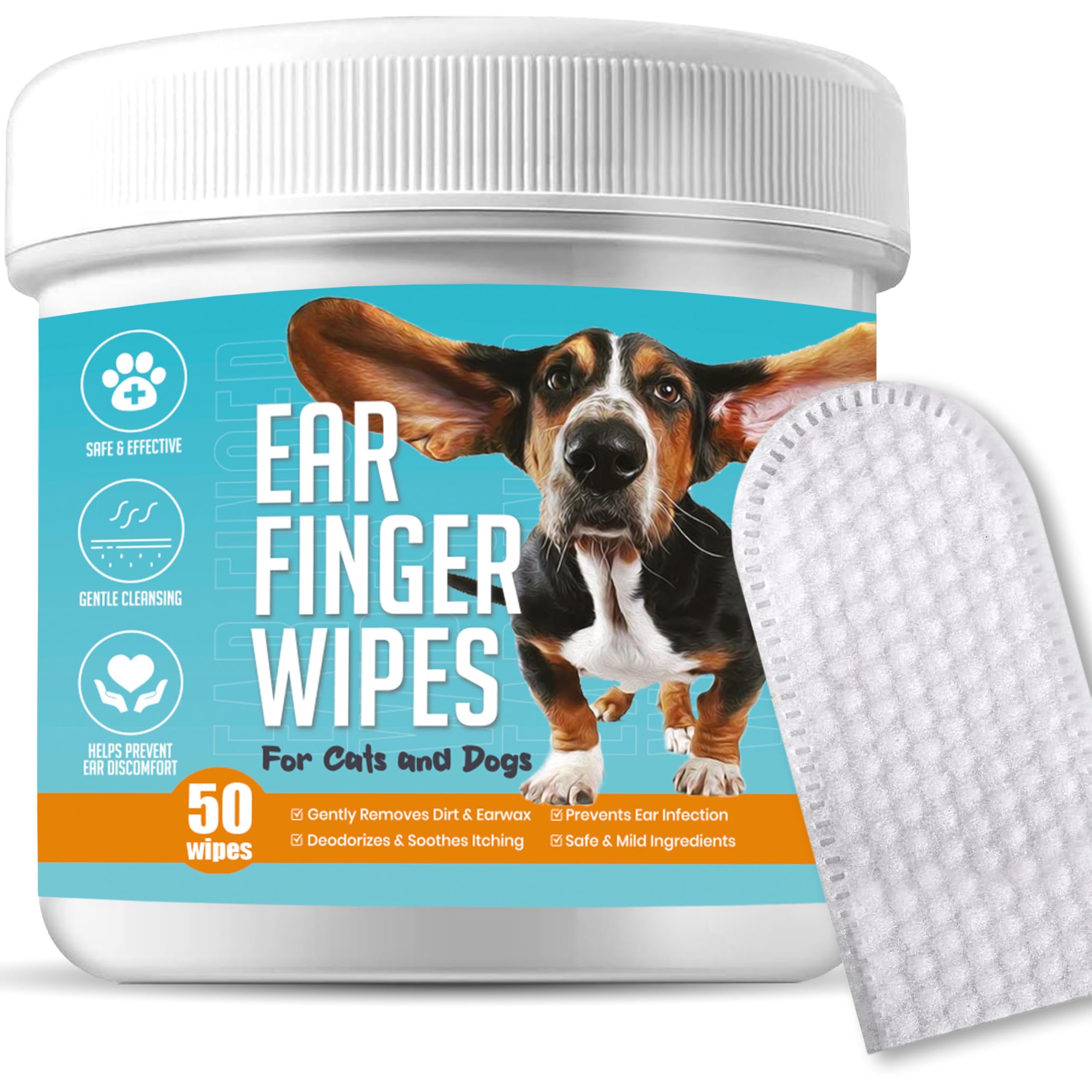 GALAXY BEAUTY Dog Ear Wipes Finger Pads Dog Ear Cleaning