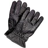 Riparo Winter Leather Gloves for Men - Mens Fleece Lined Glove for Cold Weather Motorcycle Driving Riding Black Brown