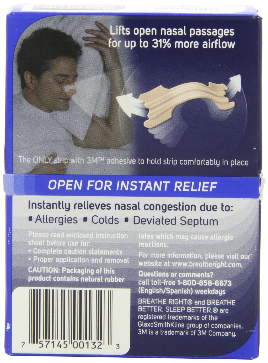 Breathe Right Original Large Tan Nasal Strips, 30 Count (Pack of 3) : Grocery & Gourmet Food