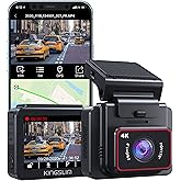 Kingslim D5-4K Dash Cam with WiFi - Front Dash Camera for Cars with GPS and Speed, Sony Night Vision, Support APP and 256GB M