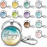 Equsion 24 Pcs Christian Keychains Mini Bible Keychains with Verse Church Religious Keychain Gifts for Easter Party Favors (Classic)