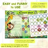 Outus 12pc Jungle Safari Reward Charts & 360 Stickers for Kids Behavior Training view 4
