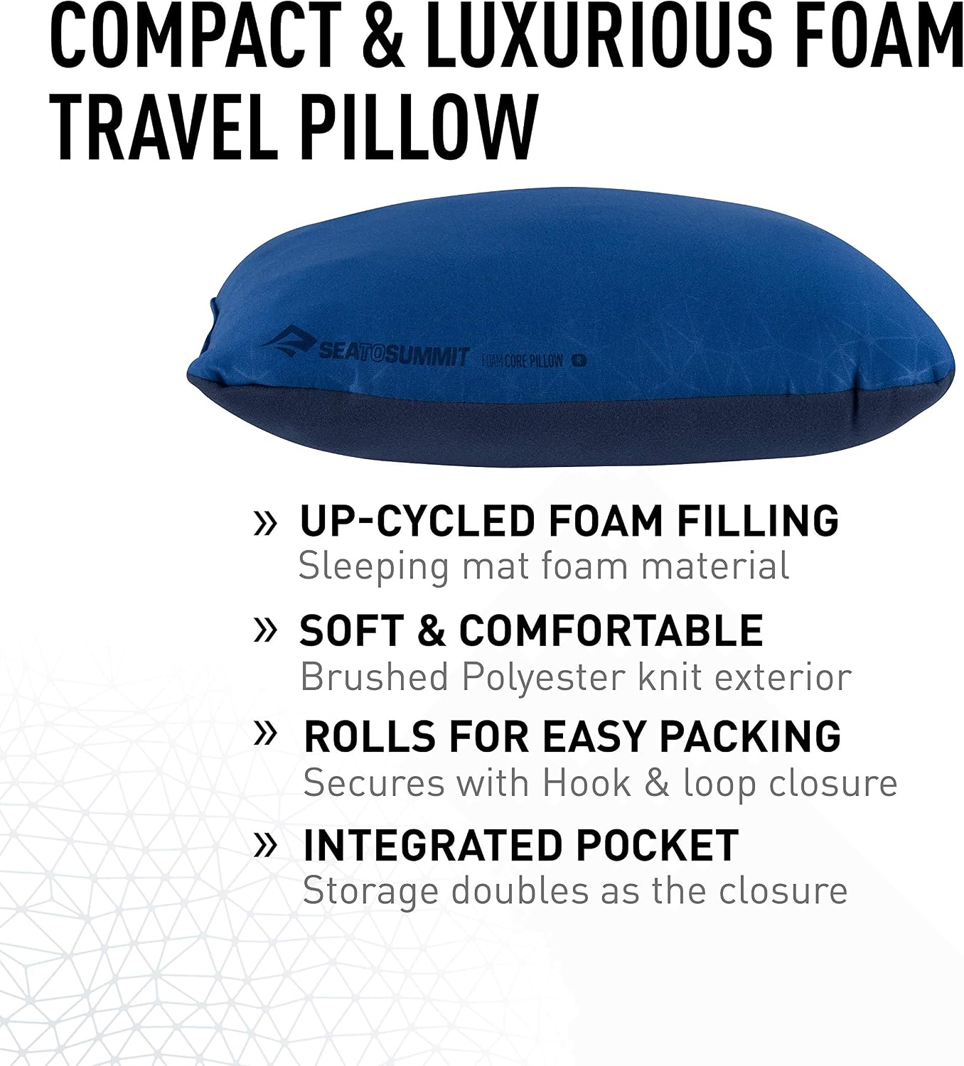 SEA TO SUMMIT, Foam Core Pillow R, Travel Pillow Just Like Home, Soft Fabric & Upcycled Foam, Lock System - Image 3