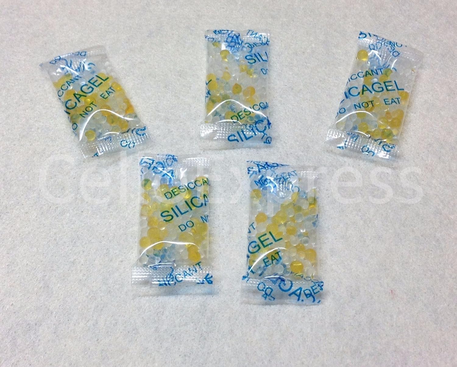 celloexpress SELF INDICATING YELLOW Silica Gel Pouches Pack of 50