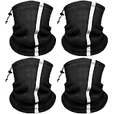 Jelbolin Winter Neck Warmer Gaiter for Men: 4 Pack Reflective Face Mask Cover Hi Vis Balaclava for Outdoor Work Sports Safety