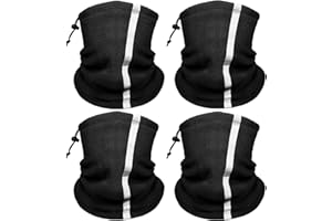 Jelbolin Winter Neck Warmer Gaiter for Men: 4 Pack Reflective Face Mask Cover Hi Vis Balaclava Ski Mask for Outdoor Sports Ru
