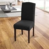Granbest High Stretch Dining Chair Covers Set of 6 Black Jacquard Parson view 2