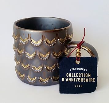 Amazon Com Starbucks 15 Golden Scales Anniversary Mug 10 Fl Oz Coffee Cups Mugs