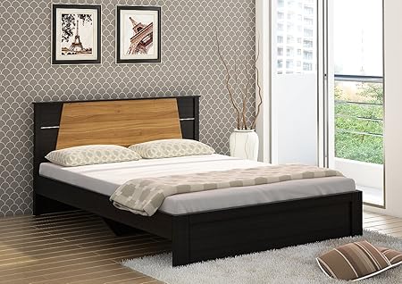 Spacewood Riva Queen Size Bed (Woodpore Finish, Natural Wenge)