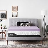 Lucid 4 Inch Lavender Memory Foam Mattress Topper, Queen Size – Essential Oil Infusion – Ultra Plush Feel, Pressure-Relieving Bed Topper – Ventilated and Breathable – CertiPur Certified