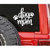 VALIANT COLLECTIONS – Dog Mom Sticker – Vinyl Dog Mom Sticker for Car, Truck, and Van – Indoor and Outdoor Use for Wall – Long Lasting Waterproof Glossy Decal for Laptop – VC 470