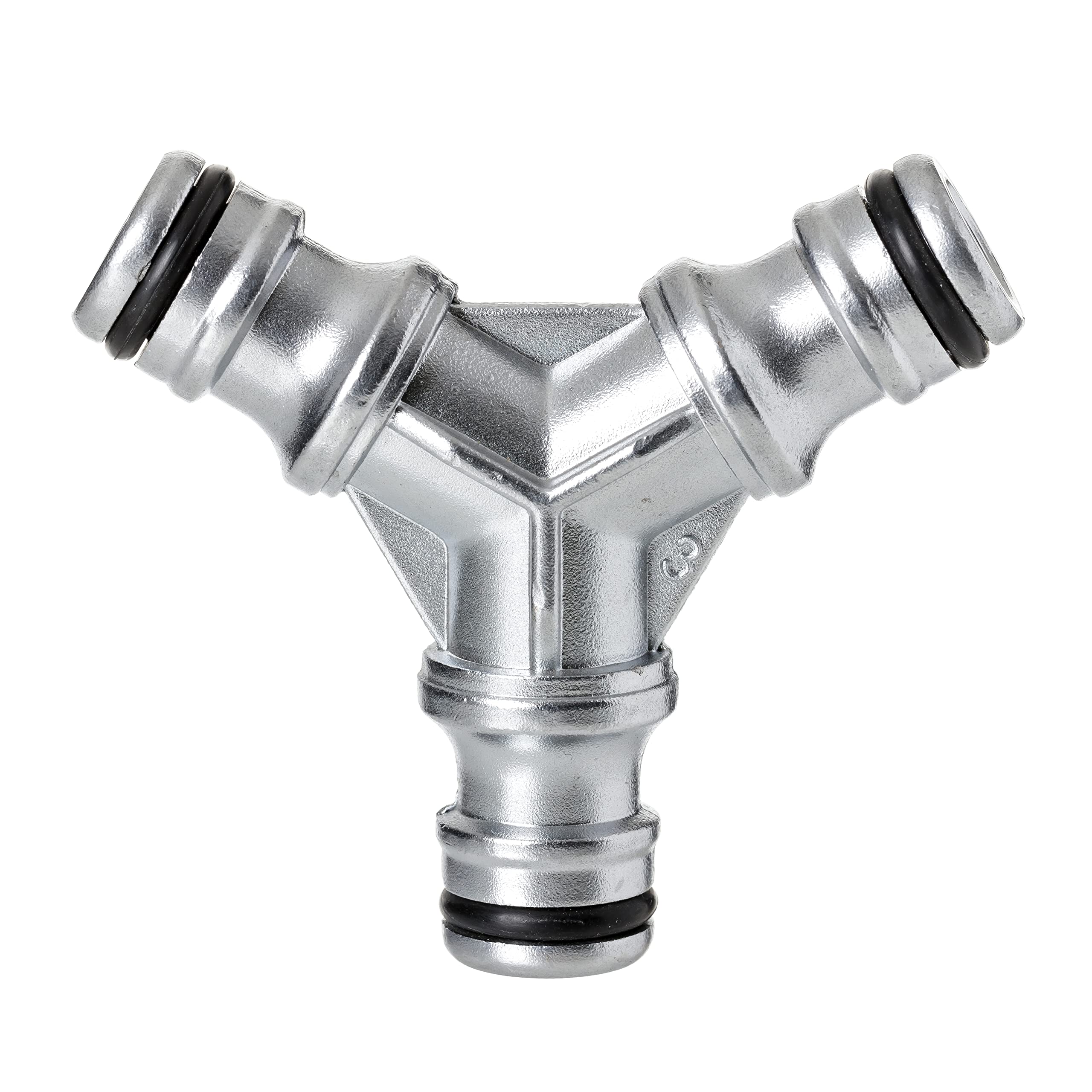 TATAY Three-Way Y Coupling Metal Soft, Universal Connector, Easy Installation, Stainless and Corrosion Resistant, Silver - Black