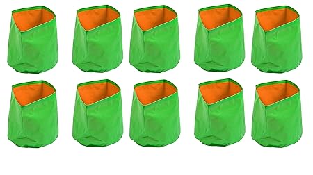 Cocogarden Plastic Grow Bag, Green, 12x12 Inch, 10 Pieces