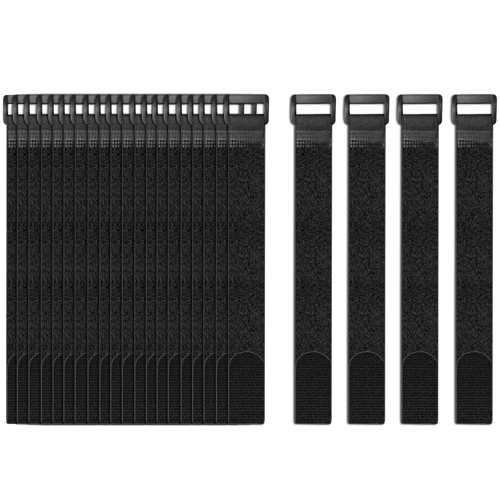 Photo 1 of 24 Pack Cable Straps Reusable Fastening Cinch Straps Wire Loop Ties(1" x 12"), Adjustable Hook And Loop Straps with Buckle Nylon Extend Securing Strap for Extension Cord Wrap, Cable, Hose Organization