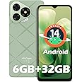Ulefone Note 19 Cell Phone Unlocked, Android 14 Go Smartphone, Octa-core, 6GB+32GB(512GB Expanded), 6.56” HD+, 8MP+5MP, 5000mAh, Global 4G LTE, 3-Card Slot/Face Unlock/GPS - Green