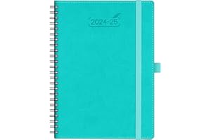 BEZEND Planner 2024 2025, 18 Months (July24-Dec25) [Turquoise] 5.8" x 8.5", Academic Year Planner, Daily Weekly and Monthly Calendar, Spiral Bound, Vegan Leather Soft Cover