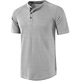LOCALMODE Men's Casual Crew Neck Long Sleeve T Shirts of Waffle Henley