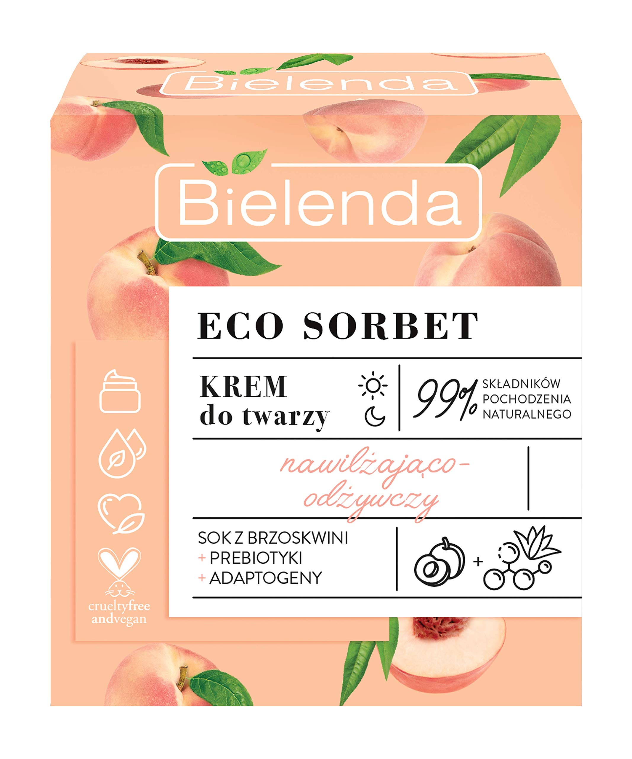 Bielenda - ECO SORBET - Moisturizing & Nourishing Face Cream - Moisturizing and nourishing face cream - Peach - 50 ml