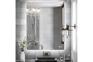 TETOTE 30x36 Inch LED Backlit Bathroom Mirror with Lights,Anti-Fog,Dimmable Lighted Mirror(Horizontal/Vertical) Wall Mounted Vanity Mordern Mirror