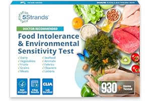 5Strands Food Intolerance & Environmental Sensitivity Test for Adults & Children, 950 Items Tested, Kids Intolerance Testing Kit, at Home Gut Health Assessment, Fast 4 Day Results