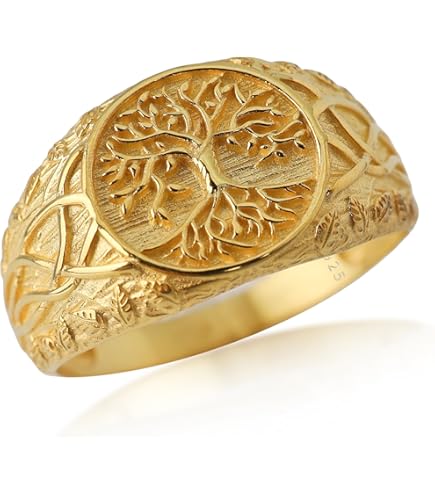 Gungneer Stainless Steel Yggdrasil Tree of Life Ring Celtic Knot
