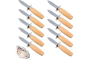 MGTECH 10 Pcs Oyster Shucking Knives, Bulk Oyster Shucker Clam Opener