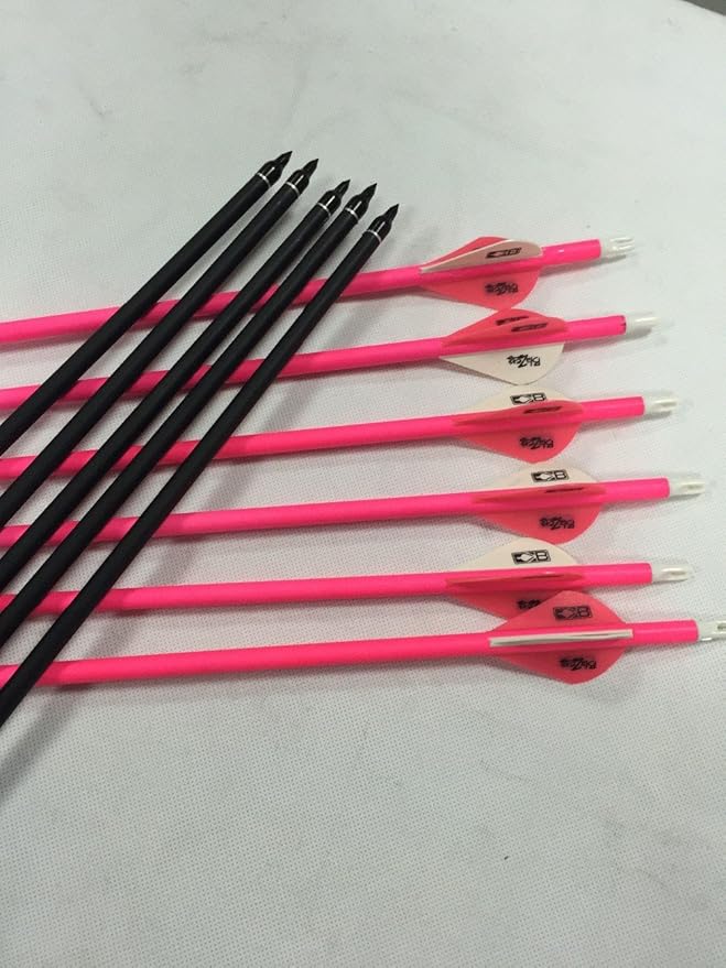 12) archery pure carbon arrows colorful series pink SP500 f Recurve bow