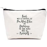 LIBIHUA Coworker Leaving Gifts-Farewell Present Going Away Present for Colleagues New Job Good Bye Gifts for Boss Women Her Friends Makeup Bag Cosmetic Bag Travel Pouch Luck Made Us Coworkers