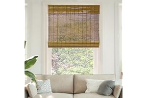 CHICOLOGY Bamboo Roman Shades - Smart Choice Eco-Friendly Light Filtering Blinds for Windows, Premium Quality, Ideal for Home, Fox, 34"W X 64"H
