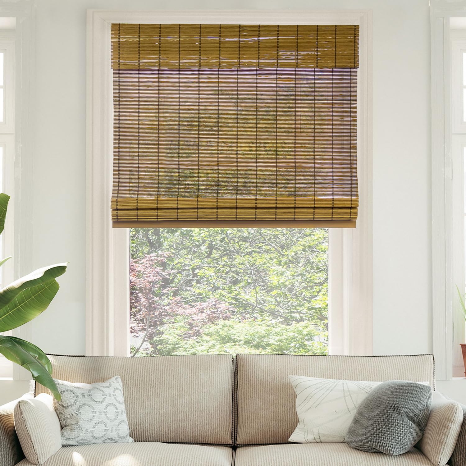 Photo 1 of *PIECE OF BAMBOO IS BROKEN*

CHICOLOGY Bamboo Roman Shades - Smart Choice Eco-Friendly Light Filtering Blinds for Windows, Premium Quality, Ideal for Home, Fox, 39"W X 64"H