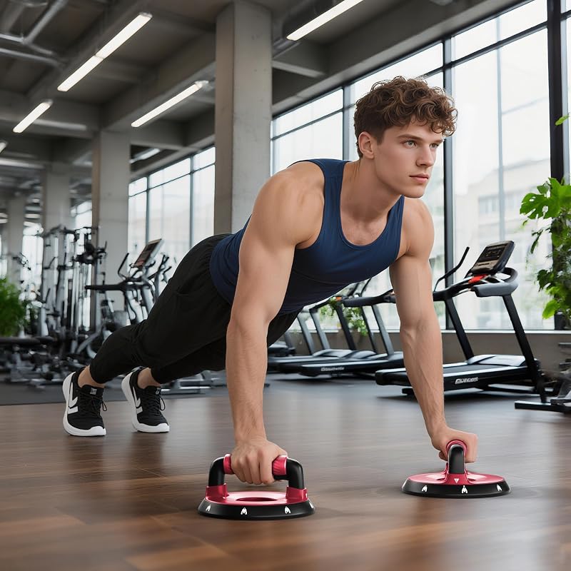 Poignées d'appui pour Pompe/Push-Up Bars pour Musculation (Rouge)