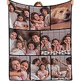 Bemaystar Custom Photo Blanket - Personalized Gifts, Double-Sided Print, Custom Blanket, Personalized Photo Blanket, Gifts for Women, Men, Couple, Mom, Dad