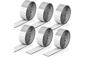 NiArt 10200pcs Plastic Self-Adhesive Silver Mosaic Tile Stickers, 3mm x 3mm Self-Adhesive Mosaic Tiles 1 Yard Roll-Upgraded Material, Perfect for DIY Art, Disco Balls, Mirror Frames and More (6 Rolls)