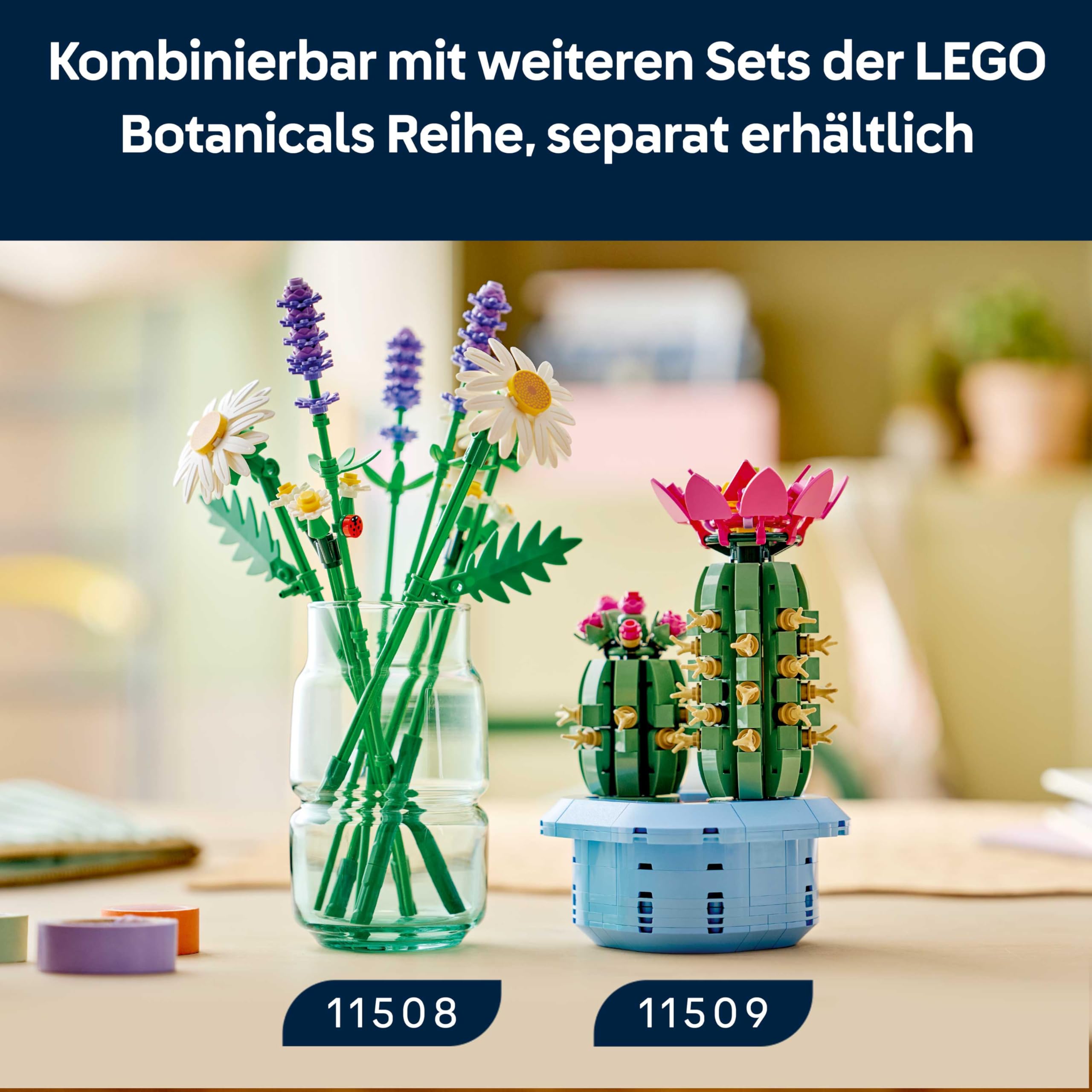 LEGO Botanicals Gänseblümchen - Strauß aus Kunstblumen mit Gänseblümchen & Lavendel - DIY Deko fürs Kinderzimmer - Geschenkidee zum Geburtstag für Mädchen ab 9 Jahren - 11508 7