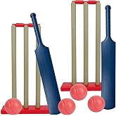 2 Pack Cricket Sets with 4 Balls for Beach Backyard Sports Game Ages 3+ | Allowing Up To 4 Players, 23.22" Bat, Heavy Duty Durable ABS Plastic, ASTM Safety Certified, Weighted Sumps, Easy Cleaning