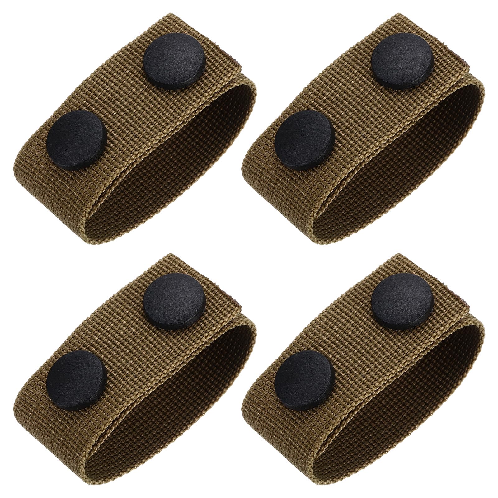Uxcell Duty Belt, 4Pcs - Fabric Belt Keepers with Double Snaps, Nylon Wide Belt Loop Accessories for Security Guard Equipment (Khaki)
