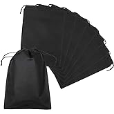 Travel Shoe Bag, Veesoo 30PCS 10x14 Inch Black Waterproof Non-Woven Large Cloth Shoes Bags with Drawstrings Storage Pouch Bag for Men and Women Travel Packing Organizer Storage Carrying, Pack of 30