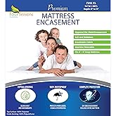 Full Extra Long (XL) Mattress Protector (8"-11" Depth) Waterproof Zippered Encasement Premium Quality Bed Cover Protects Agai
