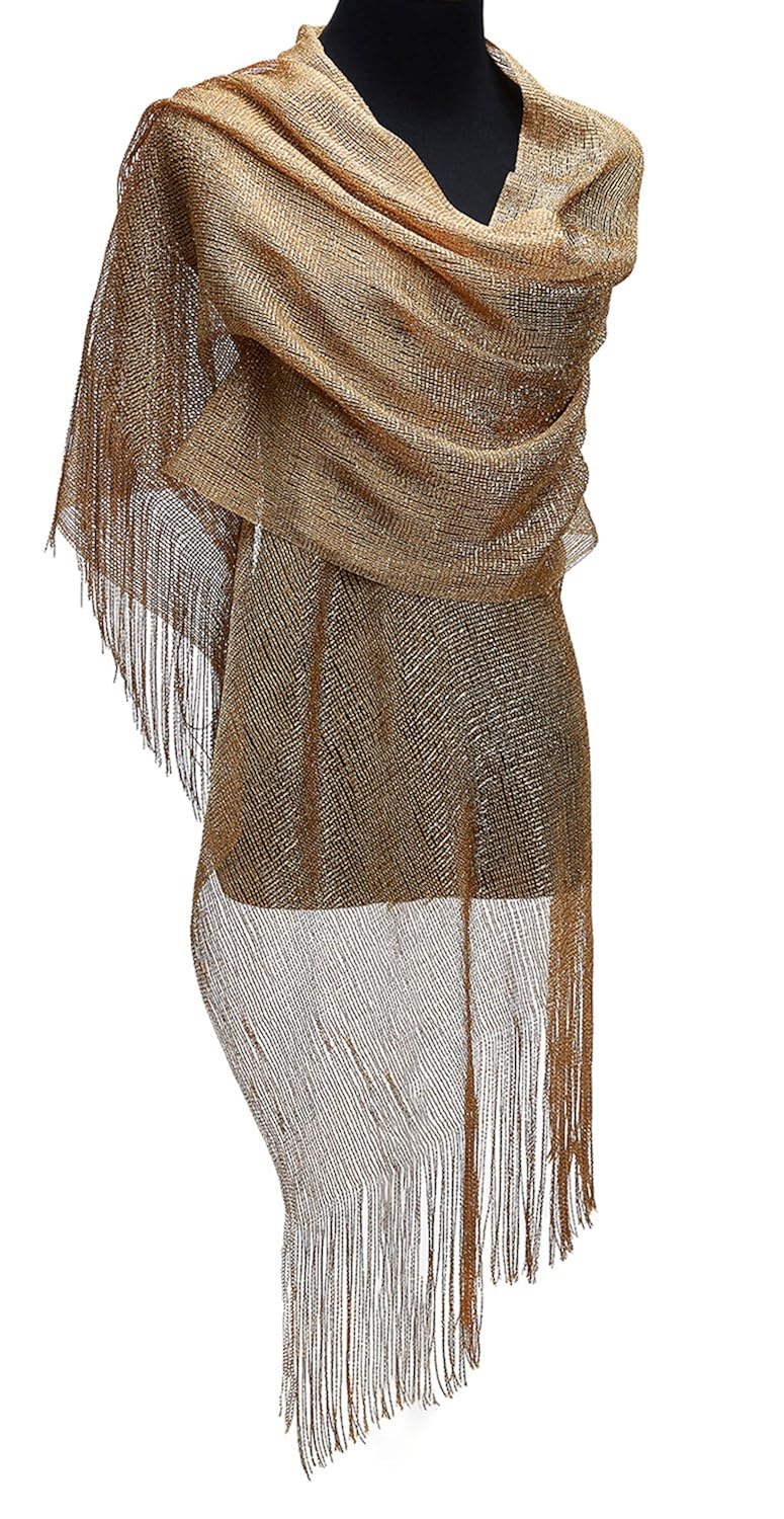 sheer gold evening wrap
