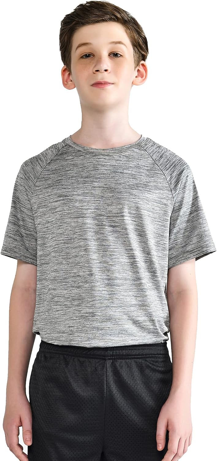 Liberty Imports 5 Pack Big Boys Youth Athletic Quick Dry Crewneck Tees Performance Short Sleeve Shirts: Clothing