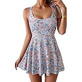 B2prity One Piece Swimdress Swimsuits for Women Tummy Control Swim Dress Cute Modest Skirt Bathing Suit