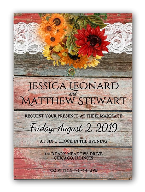 Wedding Invitations Fall Theme Rustic with