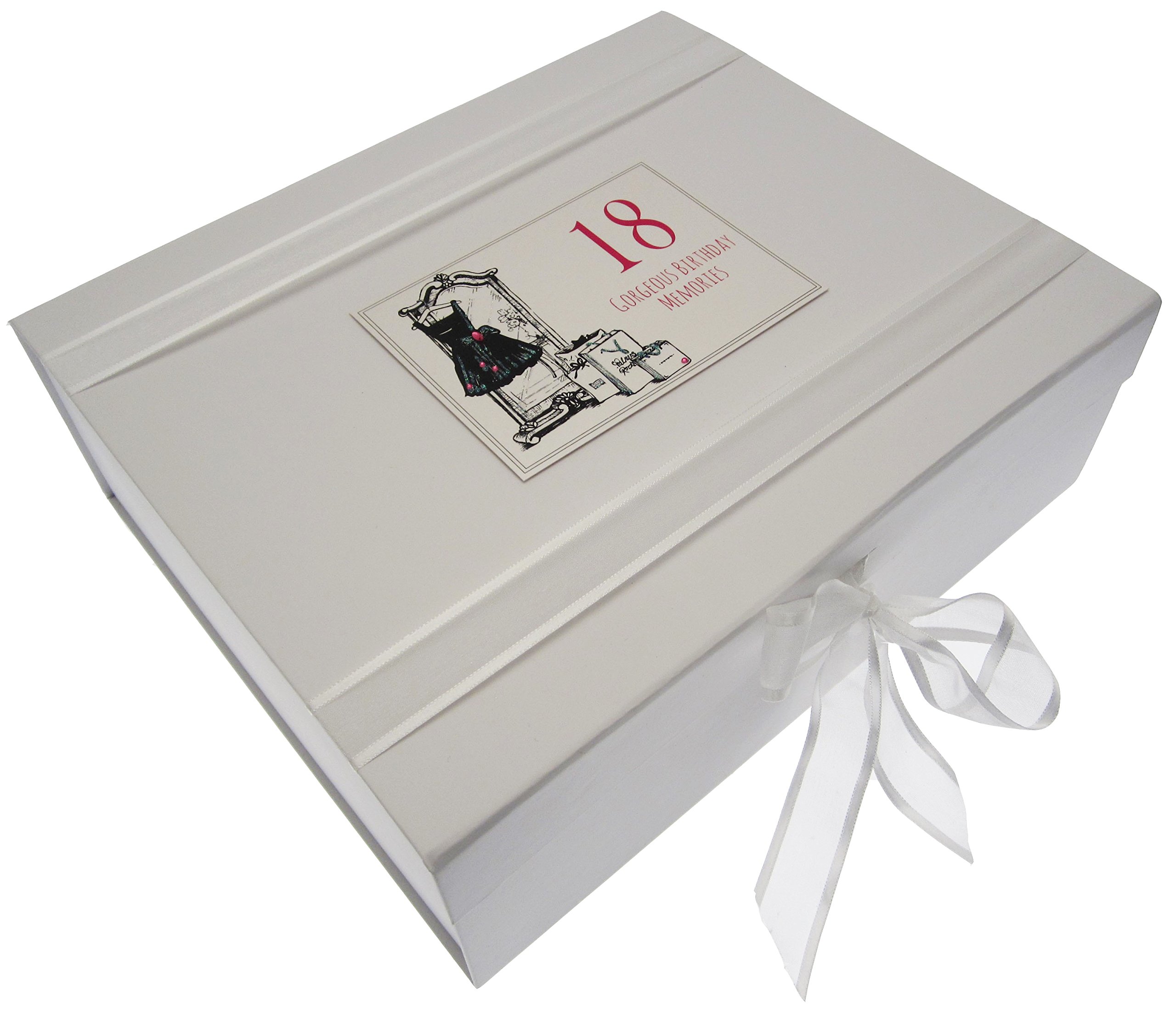 WHITE COTTON CARDS EDR18LK 18th Birthday, Large Keepsake Box, Little Black Dress