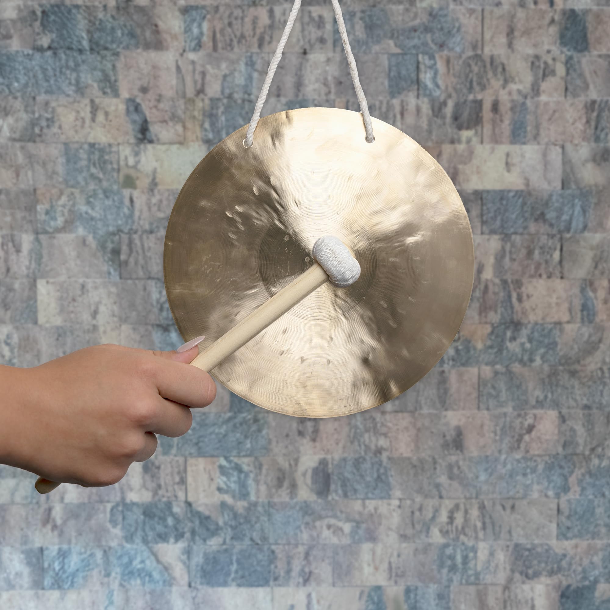 Original Feng Gong Wind Gong from China 20 cm with Wood/Cotton Striker 7015