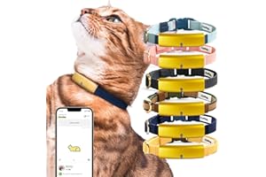 Catlog Health Tracker for Cats - Smart Cat Collar with Safety Breakaway Buckle for Indoor Cats, Wellness Alerts, Real-time Monitoring (Red, L)