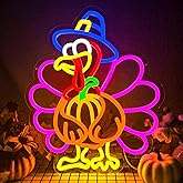 Turkey Neon Sign Thanksgiving Neon Sign Dimmable Pumpkin Neon Light for Wall Decor Happy Thanksgiving Neon Light for Wall Art Window Home Party Holiday Gift