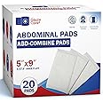 GauzeCare Sterile Abdominal Pads 5x9 inch 20-Pack | Extra Absorbent & Thick, Individually Packed Combine Pads with Non-Stick Outer Layer for Heavy Bleeding Wounds | Perfect for First Aid Kits (IFAKs)