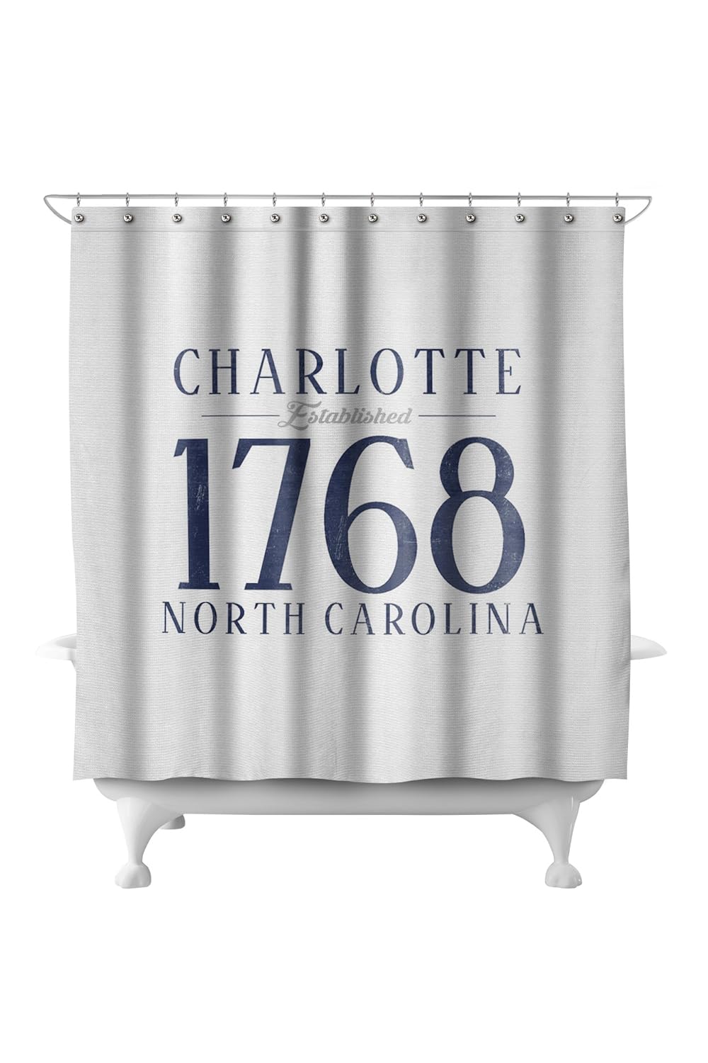 Charlotte North Carolina Established Date Blue 71x74