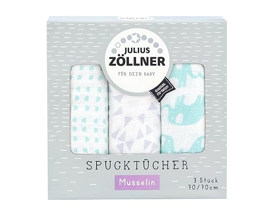 Spucktücher 3er-Pack, 70x70 cm, Elefant mint