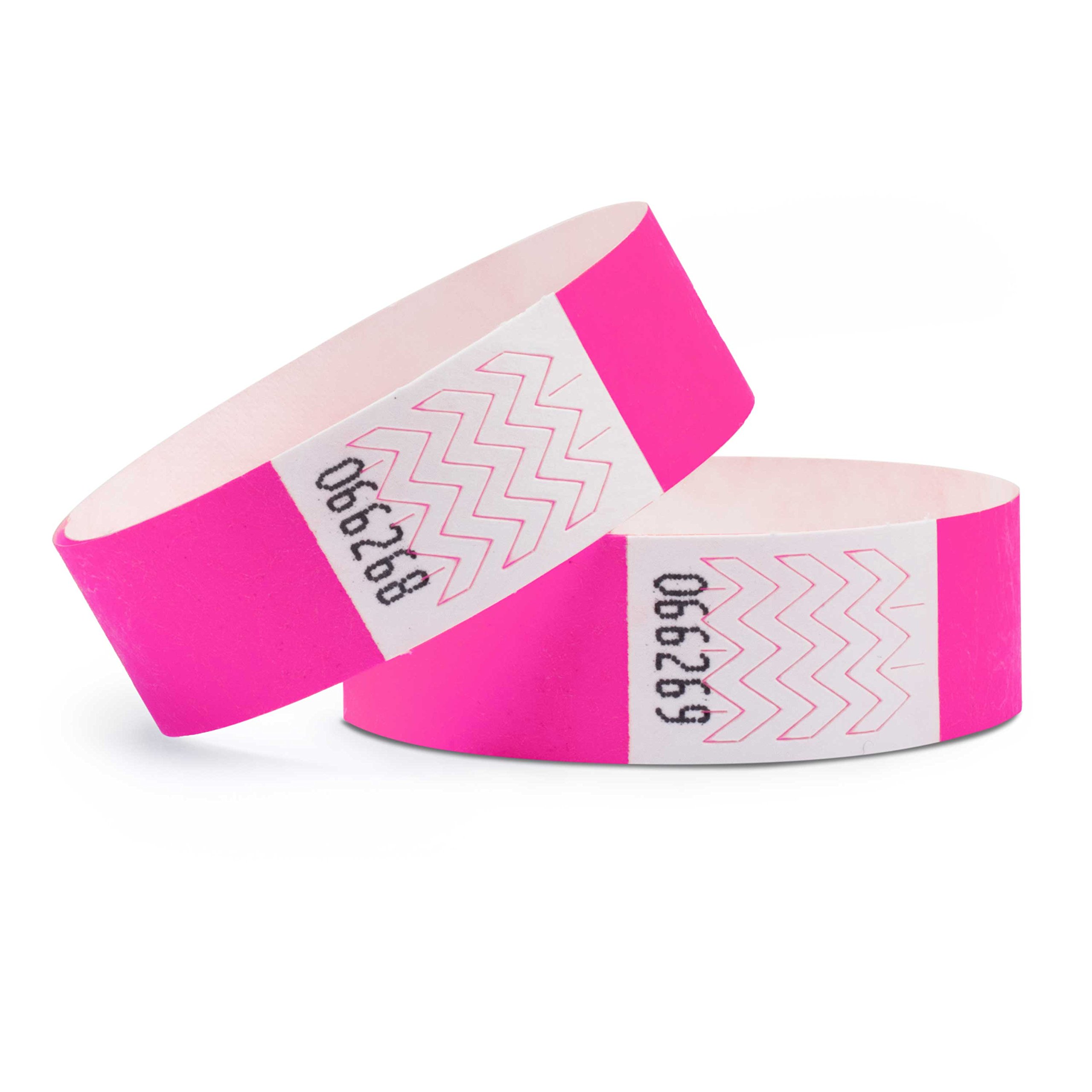 linie zwo ®, Pack of 100 Wristbands 19 x 254 mm, Neon Pink